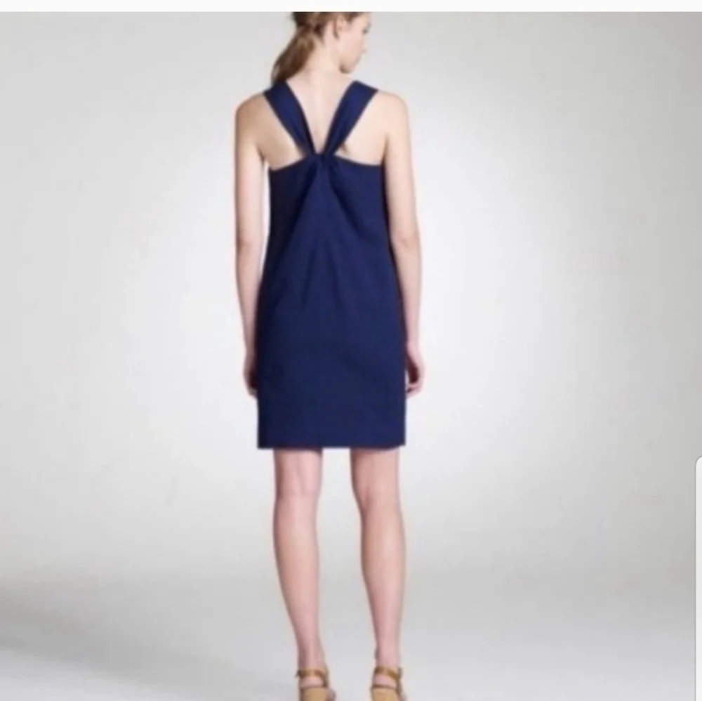 J. Crew 100% Silk Twist Back Slip Sheath Dress 10T Wedding Evening Vacation Navy